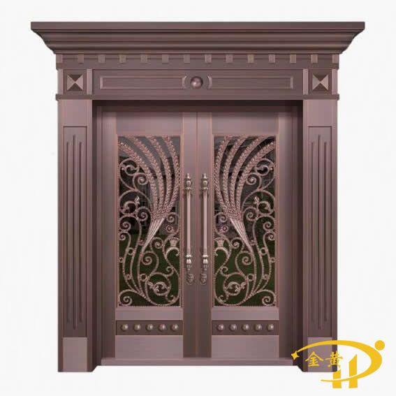 玻璃雙開(kāi)銅門