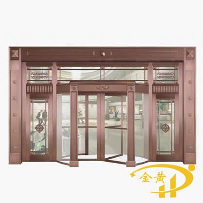 三翼玻璃旋轉(zhuǎn)銅門(mén)